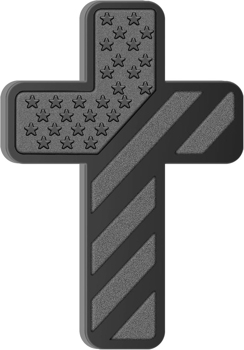 LWQLZY Cross Christian Car Emblem – Patriotic USA Flag Zinc Alloy 3D Badge with 3M Adhesive – Cross Decal for Car, Truck, Window, Door, Toolbox, or Home Decor (Matte Black) - Image 1
